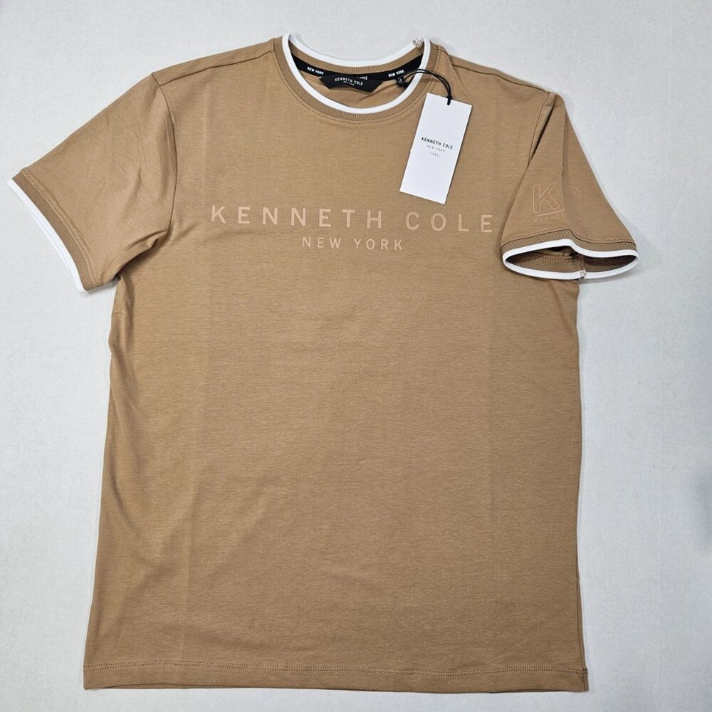 Kenneth Cole New York Mens Camel Crew Neck‎ T Shirt Short Sleeve Size S